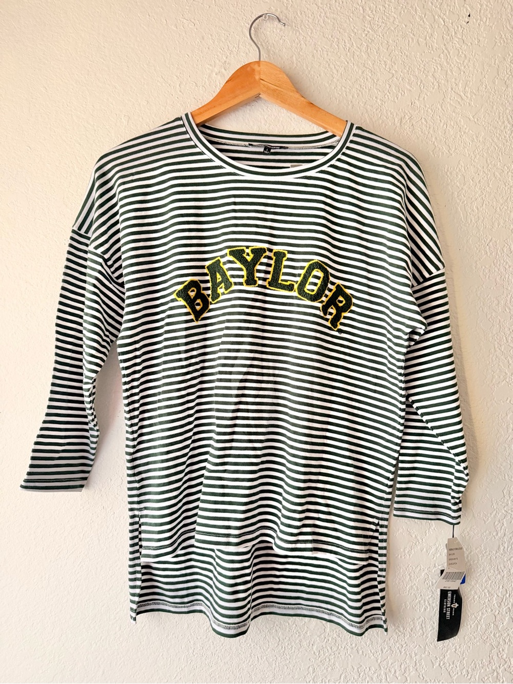 Emerson Street Clothing Baylor Bears Striped High Low Top Sz S NWT